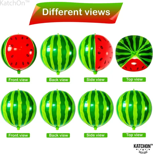 Vista 5 de KatchOn, Globos grandes de sandía de 22 pulgadas, paquete de 6, globos de verano para decoraciones de cumpleaños de sandía, decoraciones de fiesta