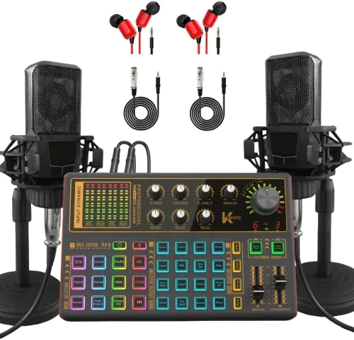 Vista 8 de K300 - Juego de tablero de efectos de sonido, tarjeta de sonido cambiadora de voz con múltiples efectos de sonido - paquete de equipo de podcast