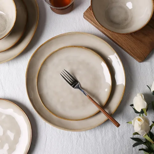Vista 7 de Hand thrown 12 Piece Stoneware Dinnerware Sets-Service For 4, Blue