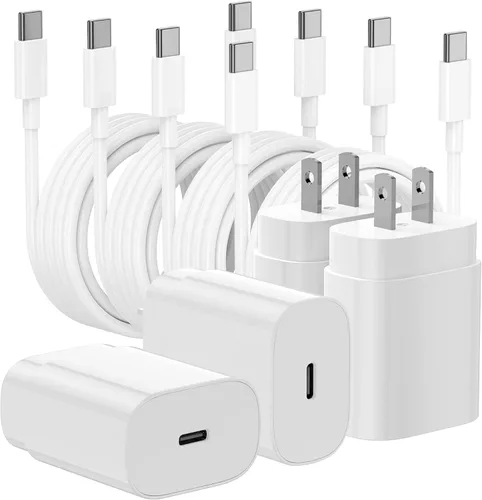 Vista 13 de Essri Cargador tipo C de carga rápida para Samsung Galaxy S25 S24 S23 S22 Note 20, paquete de 4 bloques de carga rápida súper USB C de 25 W con 2