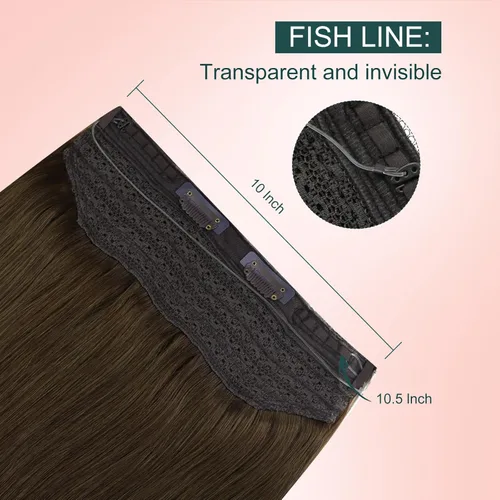 Vista 4 de Easyouth - Extensiones de cabello humano estilo halo con alambre