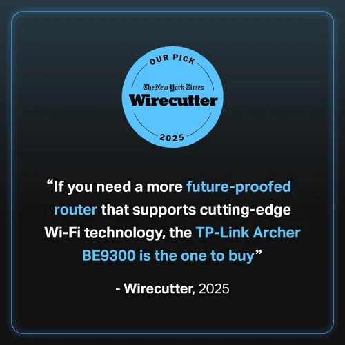 Vista 2 de TP-Link Tri-Band BE9300 WiFi 7 Router (Archer BE550) - 6-Stream, Puertos 2.5G completos con 6 antenas internas, hasta 2,000 pies cuadrados, Agregue