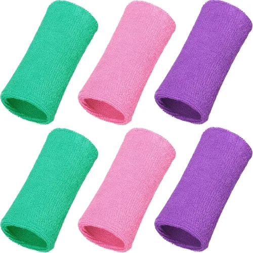 Vista 14 de WILLBOND Bandas de sudor de muñeca de 6 pulgadas para hombres y mujeres, elásticas, atléticas, largas, absorbentes, para baloncesto, tenis, correr