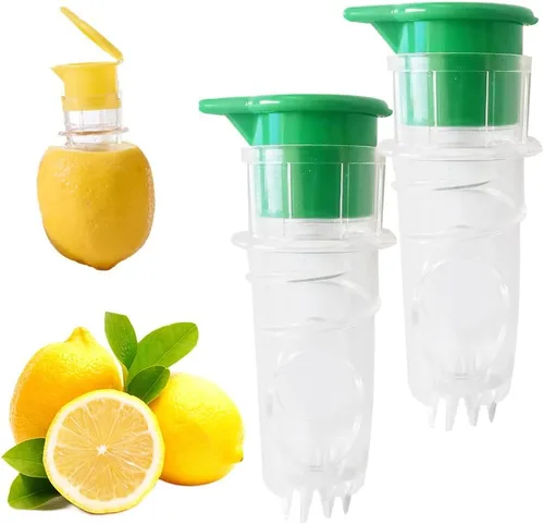 Vista 8 de Mini exprimidor de limón, exprimidor de limón manual con filtro integrado, prensa de cítricos naranja, lima exprimible para cócteles, bebidas