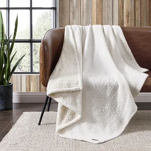 Vista 11 de Eddie Bauer - Manta reversible, ropa de cama sherpa reversible, peso medio y decoración cálida para el hogar (beige, manta) (paquete de 2)
