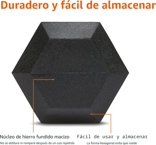 Vista 4 de Yaxa Basics Rubber Hex Dumbbell Hand