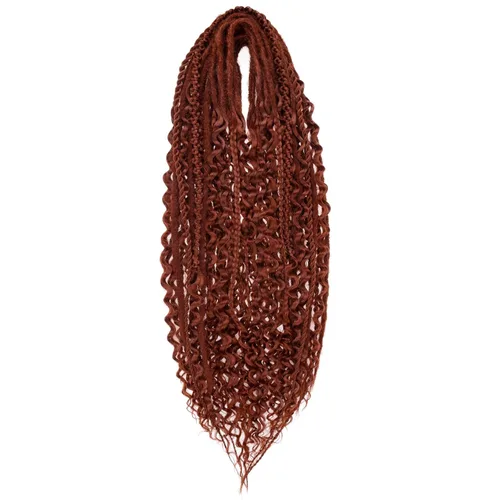 Vista 72 de Leeven Extensiones de Rastas Sintéticas de Doble Punta de 24 Pulgadas 30 Hebras Rastas Boho 613 Rubio 3 Estilos Mixtas Onduladas Rizadas DE Rastas