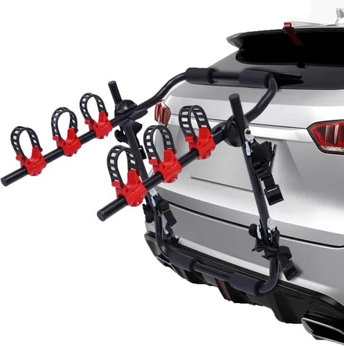 Portabicicletas para SUV y coche - Soporte para maletero, capacidad de 44 libras, acero plegable, capacidad para 3 bicicletas, fácil instalación,