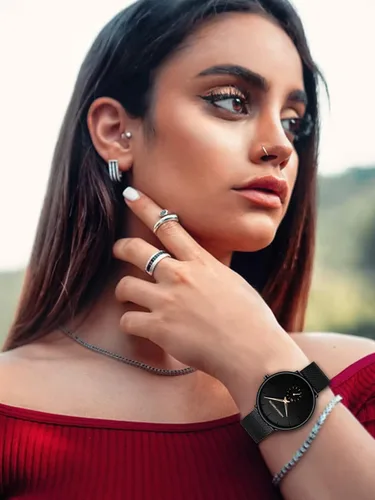 Vista 3 de Reloj de pulsera ultrafino negro para hombre, vestido impermeable de moda, correa de acero inoxidable