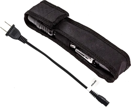 Vista 6 de Police Pistola paralizante de aluminio para defensa personal 1158 – Recargable de alto voltaje con linterna LED, compacta y resistente, seguridad