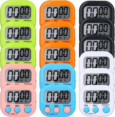 16 paquetes de temporizador digital multifunción temporizadores electrónicos para aula, pequeño cronómetro magnético de cuenta regresiva, mini reloj