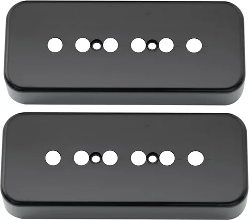 Musiclily Pro Plastic P-90 - Juego de 2 fundas para pastillas de guitarra para barra de jabón compatibles con USA Les Paul, color negro