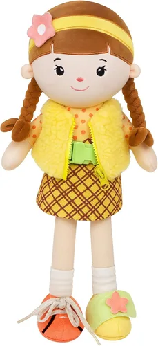 Vista 8 de Muñeca de bebé suave de 16 pulgadas, muñeca de trapo para niñas, juguetes de peluche para cumpleaños, juguetes suaves y abrazables para niños