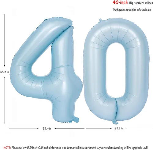 Vista 431 de Globos de 40 pulgadas con números de caramelo, papel de aluminio de helio, globos de látex de Mylar para fiesta de cumpleaños, decoración digital 0