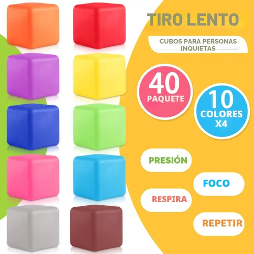 Vista 3 de 40 piezas de bolas de estrés para niños - Bolas de estrés cúbicas esponjosas a granel - Caja del tesoro - Premios de juguetes de estrés a granel