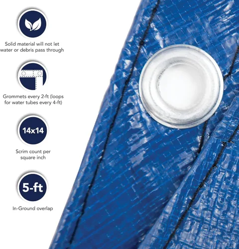 Vista 3 de Blue Wave BWC954 Oro 15 años 14 x 28 pies Cubierta rectangular de piscina para invierno, Azul Real
