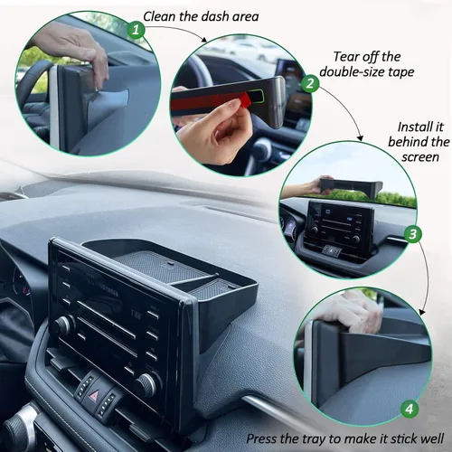 Vista 7 de TOPINSTALL Bandeja de consola central para tablero y bandeja central negra compatible con RAV4 2025 2024 2023 2022 2021 2020 2019, bandeja