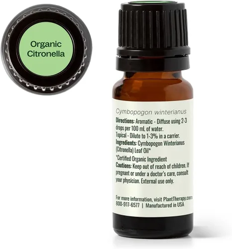 Vista 8 de Aceite orgánico esencial de citronella Plant Therapy con certificado USDA 100 % puro, sin diluir, grado terapéutico 1/3 onzas