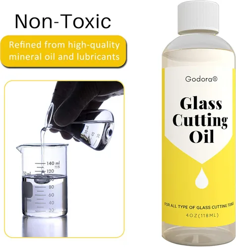 Vista 2 de El aceite de corte de vidrio de 4 oz se utiliza para cortar vidrieras, botellas de vidrio, azulejos y espejos