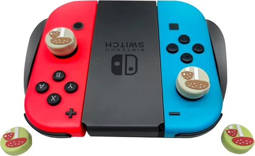 Vista 7 de Ocanblu - Cute Mushroom Thumb Grip Caps Compatible with Nintendo Switch Switch OLED Switch Lite Soft Silicone Joystick Caps 4PCS