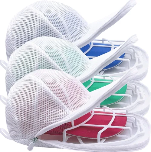 Vista 8 de Jaula Lavadora de Sombreros para Lavadora, Lavadora de Gorras con Bolsas de Malla para Limpieza y Protección de Gorras de Béisbol