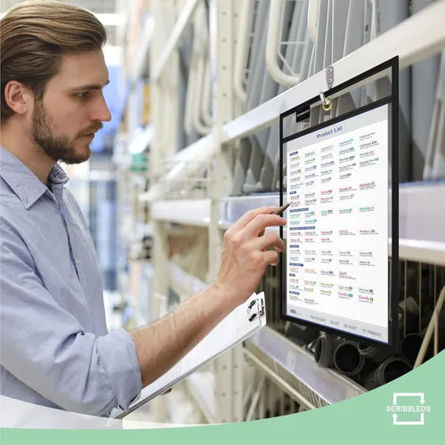 Vista 3 de SCRIBBLEDO Paquete de 50 soportes para boletos de trabajo, 9 x 12 pulgadas, fundas de plástico negras de borrado en seco, protectores de hojas