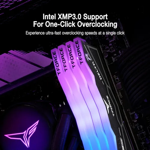 Vista 3 de TEAMGROUP T-Force Delta RGB DDR5 Ram 32 GB (2 x 16 GB) 6400 MHz PC5-51200 CL32 Módulo de memoria de escritorio Ram para chipset serie 600 700 XMP