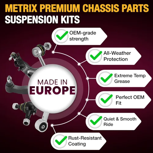 Vista 5 de Metrix Premium Chassis Parts - Kit de suspensión delantera de 13 piezas compatible con Cadillac Escalade 02-06, Chevrolet Avalanche 1500, rótulas