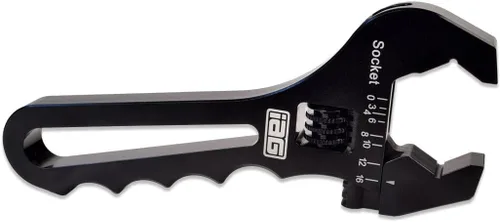 Vista 7 de IAG Performance AN 3AN-16AN - Llave inglesa ajustable para manguera de aluminio ligero, color negro