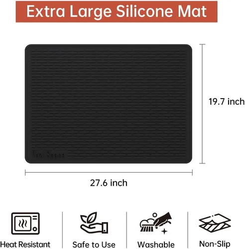 Vista 3 de Tapete de silicona para la parte superior de la estufa eléctrica, cubierta superior de estufa de cerámica de 28 x 20 pulgadas, cubierta de placa