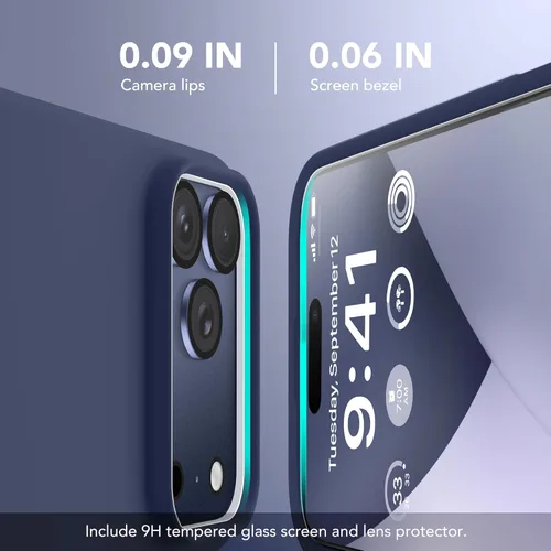 Vista 1376 de GONEZ Funda magnética para iPhone 14, compatible con Magsafe, con protector de pantalla + protector de cámara, forro de microfibra antiarañazos