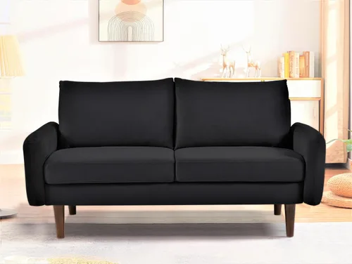 Vista 9 de Container Furniture Direct Kent Sofá biplaza de terciopelo para salas de estar modernas y espacios compactos, cómodo sofá de 2 plazas, muebles