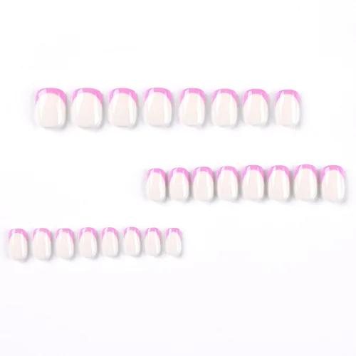Vista 74 de Uñas postizas cuadradas cortas a presión, uñas postizas azules de cobertura completa con diseños de remolinos, uñas acrílicas brillantes de línea