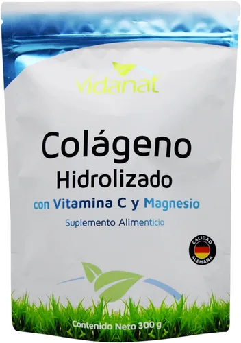 Vidanat Colágeno hidrolizado puro con vitamina C y magnesio – Apoya la piel, el cabello, las uñas y la salud de las articulaciones – Proteína en