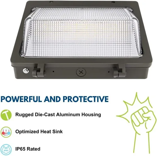 Vista 7 de Konlite KWPT - Paquete de luz LED de pared, seleccionable 63 W/53 W, 8,850 lúmenes, CCT ajustable 5000 K/4000 K/3000 K, regulable, 120-277 V