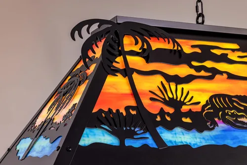 Vista 6 de TOCHIC Lámpara de mesa de billar vintage de 48 pulgadas, lámpara de araña de comedor de granja de 6 luces, lámpara de billar con estilo Tiffany