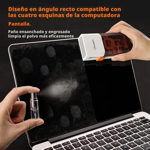 Vista 4 de Kit de limpieza de teclado para laptop, kit de limpieza de teclado todo en uno, herramienta de limpieza de laptop para MacBook iPad iPhone Blanco