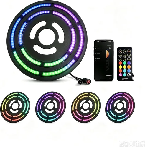 Luz de freno de neumático de repuesto LED RGB con control dual compatible RGB para JK
