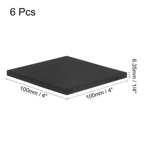 Vista 2 de uxcell 6 hojas acolchadas de espuma de 1/4 de pulgada de grosor x 4 pulgadas de largo, cuadradas, de espuma EVA, almohadillas antideslizantes