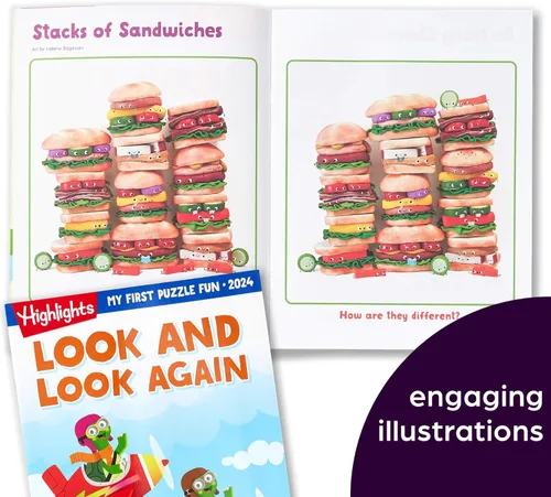 Vista 3 de Highlights for Children Mi Primer Puzzle Divertido 2024 - Libros de rompecabezas para niños de 3 a 6 años, conjunto de 4 libros de emparejamiento
