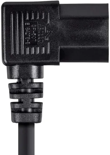 Vista 7 de Monoprice Cable de alimentación en ángulo recto NEMA 5-15P a ángulo recto IEC 60320 C13, 13 Amp, 1625 vatios, 125 voltios, 16AWG, 2 pies, negro