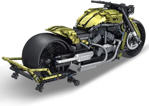 Vista 8 de MISINI 672110 Dark Night Phantom - Juego de bloques de construcción para motocicleta, 2427 piezas, tecnología 1:5 V2, modelo de locomotora