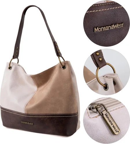 Vista 4 de Montana West Monederos para mujer, bolsos de hombro Hobo con cremallera