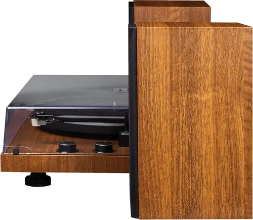 Vista 5 de Crosley C62A-WA - Tocadiscos Bluetooth de vinilo de 2 velocidades con transmisión por correa con altavoces incluidos y amplificador integrado, nogal