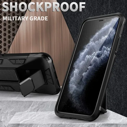 Vista 6 de Funda para iPhone 8 Plus 7 Plus 6 Plus con protector de pantalla de grado militar integrado con soporte de apoyo, armadura resistente a prueba