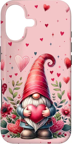 Valentines Day Gnomes Cute Hearts Love Floral Gnome Case for iPhone 17
