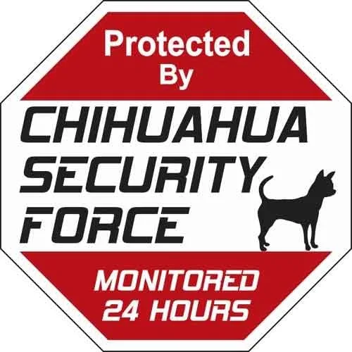 Animal Den Señal de la Fuerza de Seguridad de Chihuahua (señal blanca con imagen roja y negra)