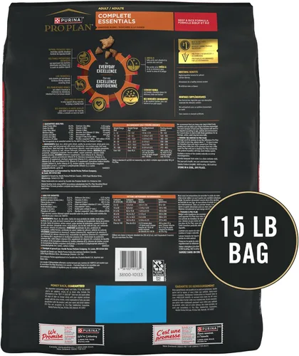 Vista 7 de Purina Pro Plan Complete Essentials - Mezcla triturada de carne de res y arroz para perros, fórmula seca con probióticos para perros, bolsa de 5