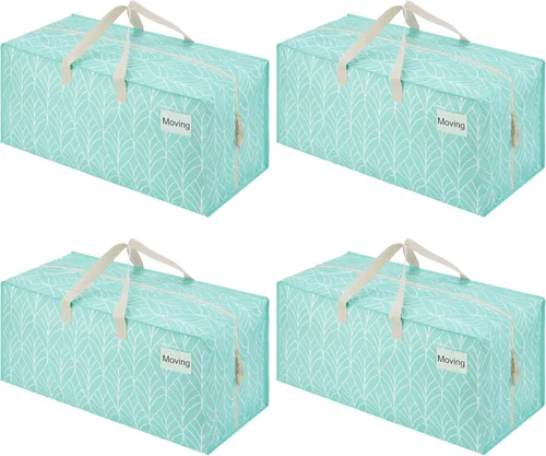 Vista 42 de VENO Paquete de 2 bolsas de mudanza, correas de mochila, mudanza, cajas de almacenamiento universitario, con tapas, resistentes, extragrandes, asas