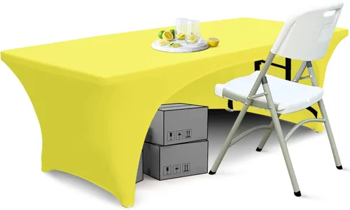 Vista 27 de ABCCANOPY - Mantel elástico de 1,2 m para mesa, ajustado, con parte trasera abierta, lavable, salvamanteles para mesas rectangulares, color negro